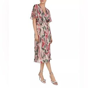 ba&sh Pink, Green & Cream Geometric Maxi Dress